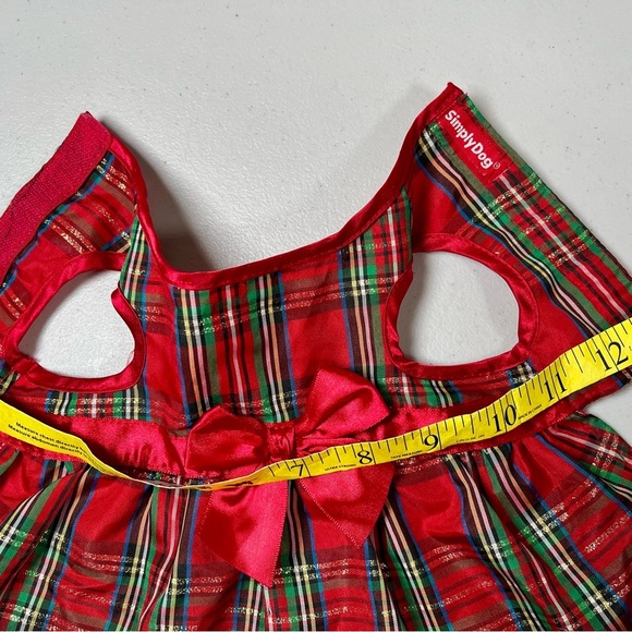 Plaid Pet Dress with Red Bow - Picture 8 of 11